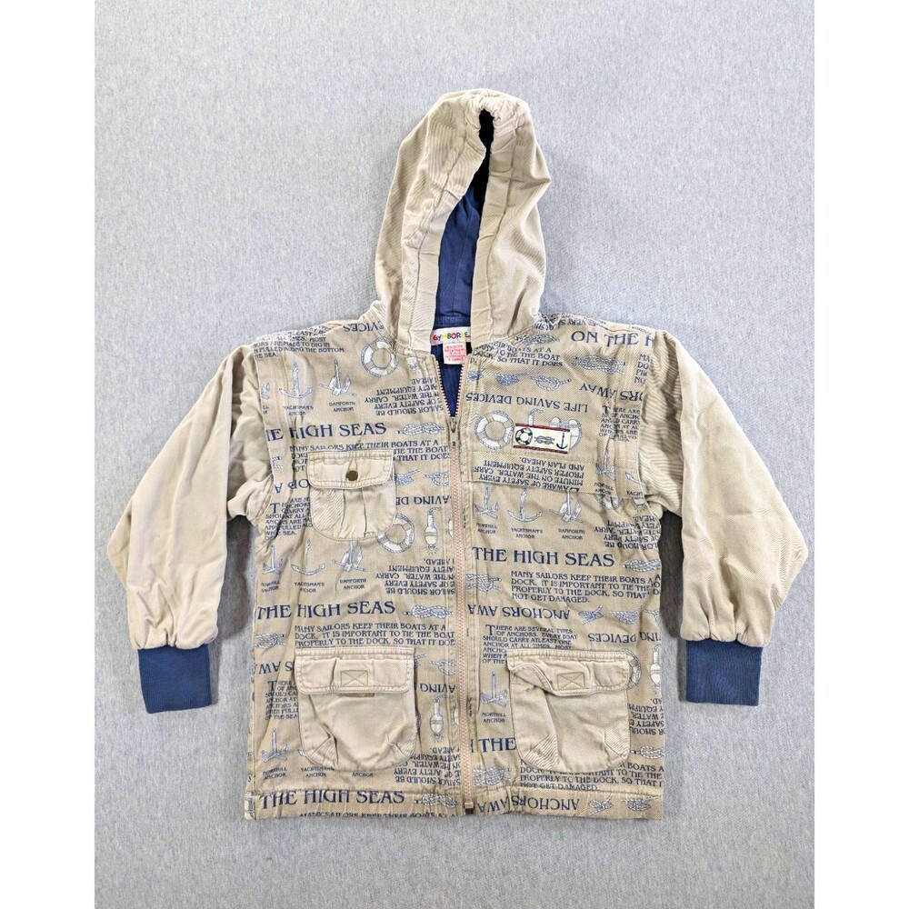 Vtg 90's Gymboree Rainbow Tag Jacket, 100% Cotton, Kid's Size XL, Retro Colorway